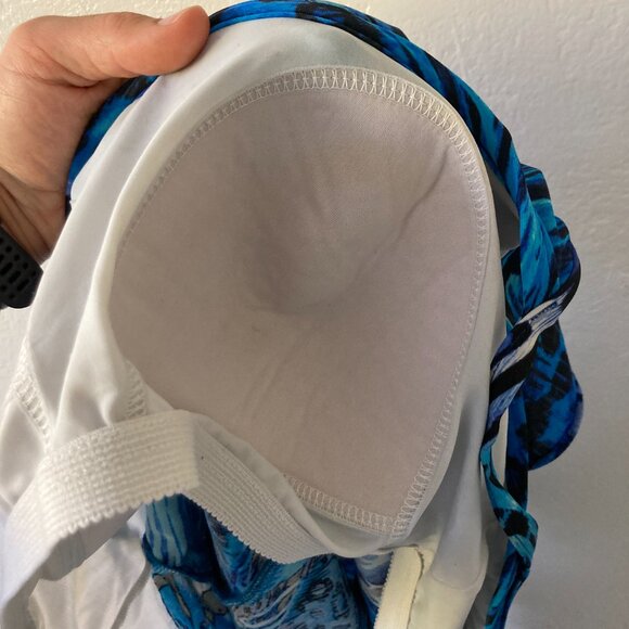 Miraclesuit Blue Ruffle Tankini Top Slimming Cruise Vacation Sculpting Beach - Picture 6 of 7